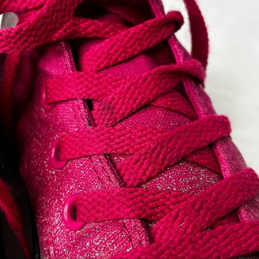 Converse All‎ Star High Top Chuck Taylor Hot Pink Silver Glitter Sneakers Junior